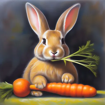 Зайчик с морковкой» — создано в Шедевруме