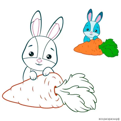 Как нарисовать зайца с морковкой - 34 фото