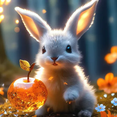 Зайчонок ребенок, Хрустальное яблоко …» — создано в Шедевруме