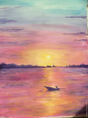 Как нарисовать закат на море гуашью: Мастер-Классы в журнале Ярмарки  Мастеров | Закаты, Пейзажи, Картины с изображением заката