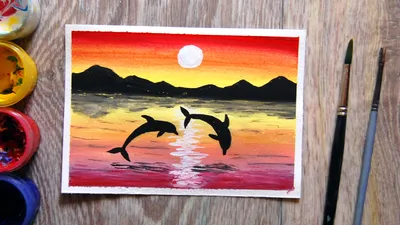 Закат у моря» картина Вейнер Наталии (бумага, акварель) — купить на  ArtNow.ru