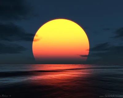 Закат солнца и восход луны