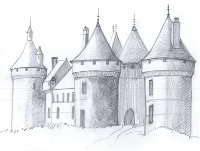 Старый замок рисунок легкий - 31 фото