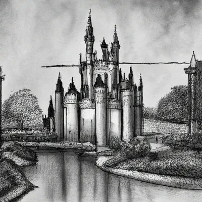 Замок рисунок карандашом легкий для срисовки - 81 фото
