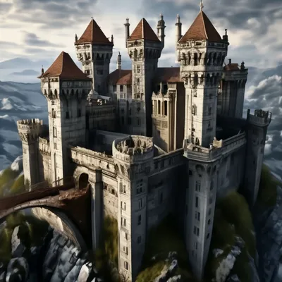 Средневековый замок фентези вид …» — создано в Шедевруме