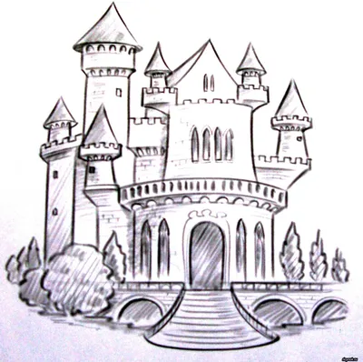 Замок рисунок карандашом легкий для срисовки - 78 фото