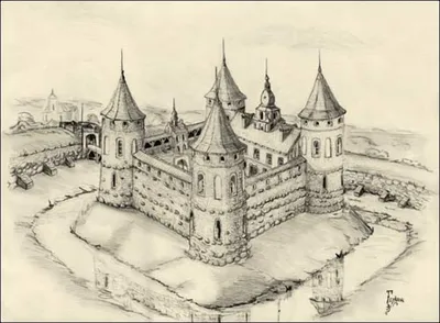 Средневековый замок. Эскиз рисунка вектора Иллюстрация вектора -  иллюстрации насчитывающей форт, ведущего: 204060764
