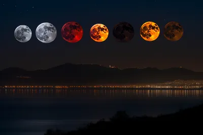 Полное лунное затмение, затмение луны Стоковое Фото - изображение  насчитывающей красно, мистик: 107221736