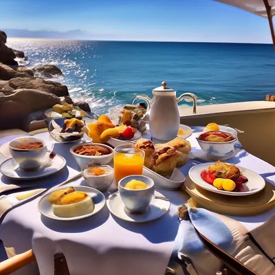 Завтрак у моря, солнечное утро, …» — создано в Шедевруме