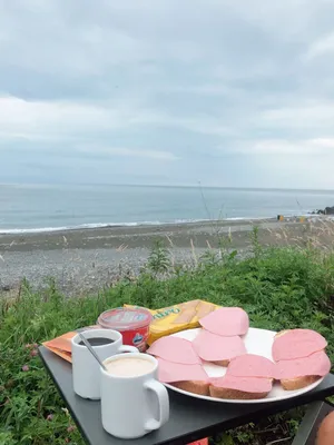 Идея для фото девушка завтрак море отпуск