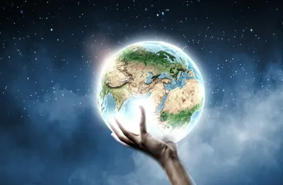 Скачать обои рука, земной шар, 3d земля, hand, the globe разрешение  2500x1667 #69348