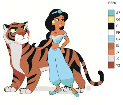 Детская картина по номерам E326 \"Мультфильм - Алладин. Принцесса Жасмин с  тигром\" 30x30 - купить с доставкой по выгодным ценам в интернет-магазине  OZON (621645683)