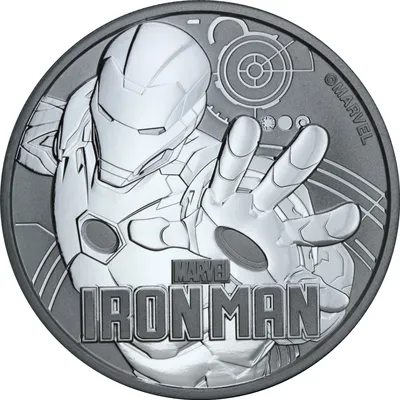 Серебряная монета 1oz Железный Человек 1 доллар 2018 Тувалу. Купить по  лучшей цене.