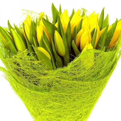 Купить Сборные букеты Букет «Желтые тюльпаны с ирисами» в Красноярске,  заказ онлайн