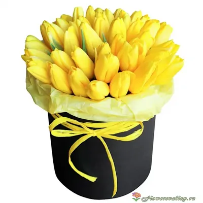 Желтые тюльпаны в букете - 101 шт. за 19 190 руб. | Бесплатная доставка  цветов по Москве