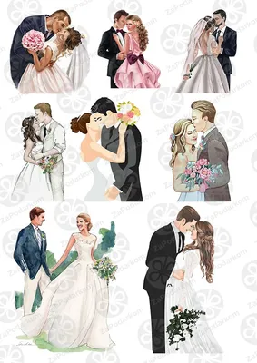 Свадьба. Жених и невеста Stock Illustration | Adobe Stock