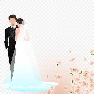 Силуэт жениха и невесты, фон Stock Illustration | Adobe Stock