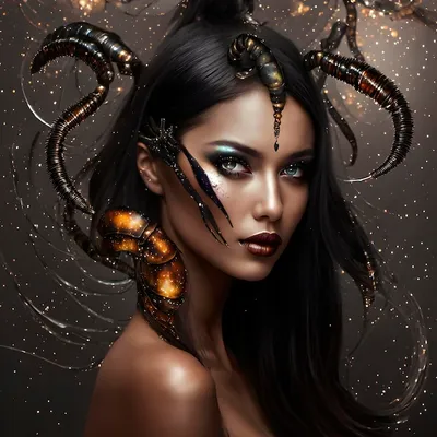 Красивая женщина знак зодиака скорпион | Премиум Фото