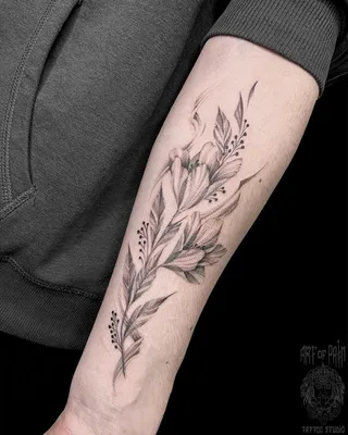 Татуировка женская графика + дотворк на предплечье цветы - мастер Мария  Бородина (Челнокова) 5224 | Art of Pain