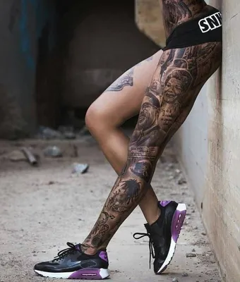 Женские тату на ноге - фото, эскизы и особенности татуировки на ноге для  девушек