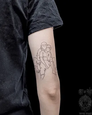 Татуировка женская графика на руке люди - мастер Мария Котова 6943 | Art of  Pain