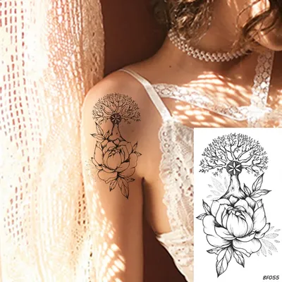 VANKIRS искусственное маленькое дерево Лотос водостойкие женские татуировки  на руку грудь наклейки для девочек тату для макияжа временные листья  боди-арт тату | AliExpress