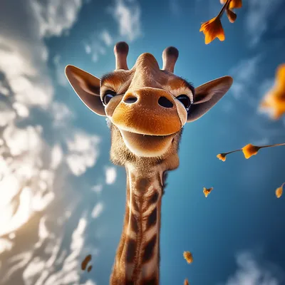 Криповый смешной пушистый жираф+…» — создано в Шедевруме