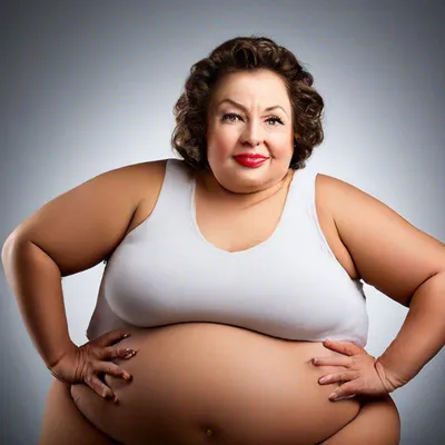 Жирная женщина в трусах, с трепетным животом после беременности, с  избыточным весом на сером фоне Стоковое Фото - изображение насчитывающей  людск, подбрюшные: 161594222