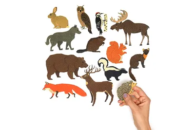 Игровой набор из фетра \"Животные леса\" - купить с доставкой по выгодным  ценам в интернет-магазине OZON (205526765)