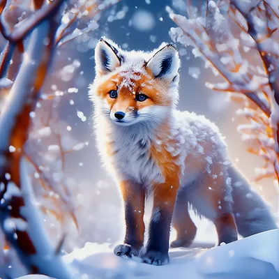 Зимние картинки ❄️ Замороженный лисё…» — создано в Шедевруме