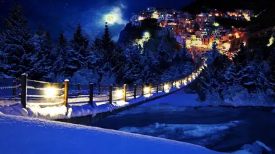 Фон зимы ночью (35 фото) - 35 фото