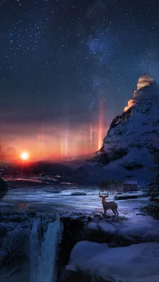Зимняя ночь, дом, снеговик, фонарь: новогодние обои, картинки, фото  1280x1024