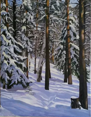 Пазл зима в лесу - разгадать онлайн из раздела \"Картины\" бесплатно