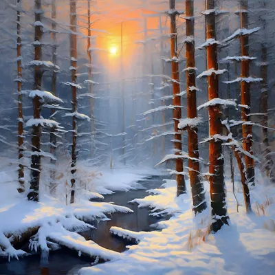 Зима В Лесу — стоковая векторная графика и другие изображения на тему Зима  - Зима, Снег, Дерево - iStock