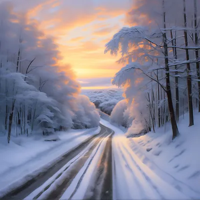 Зимняя дорога» картина Соловьёва Сергея маслом на холсте — купить на  ArtNow.ru