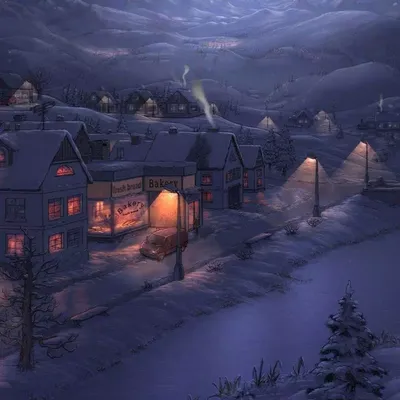 Зимняя ночь звездное небо постер фон, Свежая акварельная снежная сцена,  Зимнее солнцестояние, Легкий снег фон картинки и Фото для бесплатной  загрузки