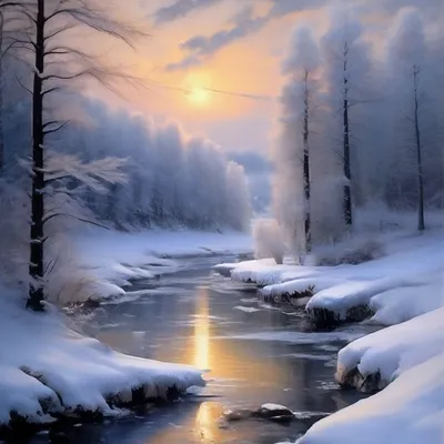 Красивая зимняя природа» — создано в Шедевруме