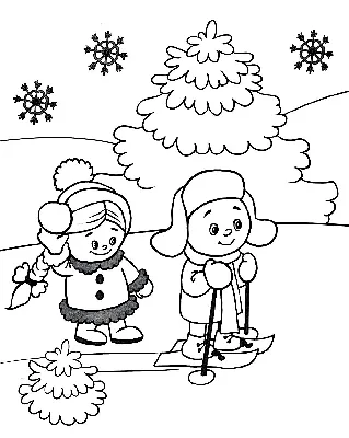 Рисунки зимы для срисовки