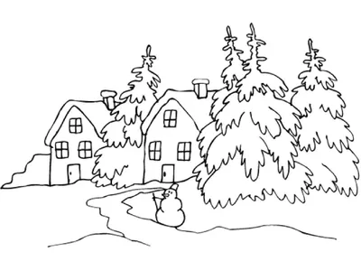 Рисунки для срисовки на тему зима - 51 фото