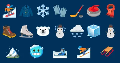 Set, collection of cute cartoon style snowflakes emoji, facial expressions  for winter design. Stock Vector | Adobe Stock