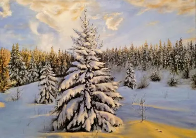 Зимний лес - Zartschool - школа живописи Татьяны Зубовой