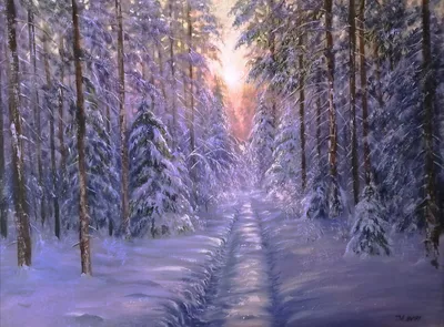 Картина Зимний лес ᐉ Луговой Никита ᐉ онлайн-галерея Molbert.