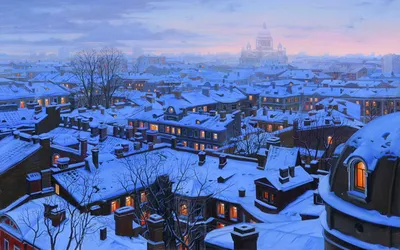 Зимний вид с крыши Санкт Петербург - обои на рабочий стол