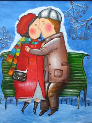 Зимний поцелуй | Живопись | Автор: Vida - DotArt.info