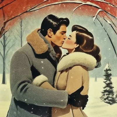 новый год история любви. пара поцелуй и обнять снег падает. счастливая  молодая пара рядом с елками в зимний день Стоковое Фото - изображение  насчитывающей счастливо, торжество: 222295224