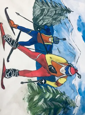 Раскраски лыжи. Зимние виды спорта | Раскрась-ка!