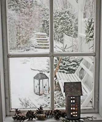 Вид из окна на зимний лес и зам…» — создано в Шедевруме