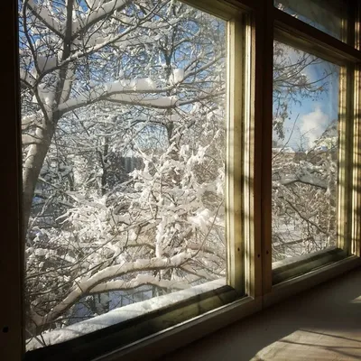 Зимний вид из окна рисунок - 69 фото