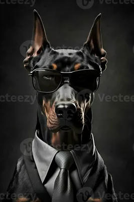 Angry doberman dog Stock Photo | Adobe Stock