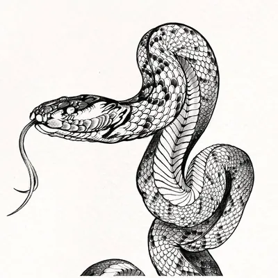 Рисунки змеи для срисовки (82 фото)